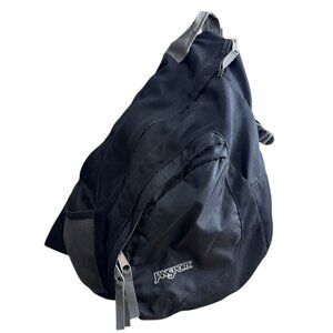 Jansport Large Sling Bag Backpack Black Outdoor Gorpcore Hiking Camping Utility